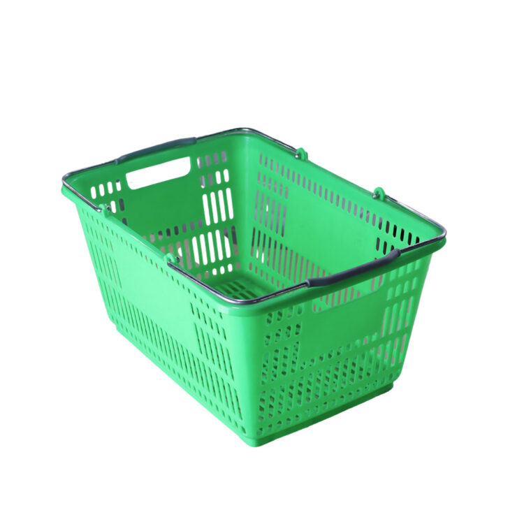 Green Basket with Metal Handle 2