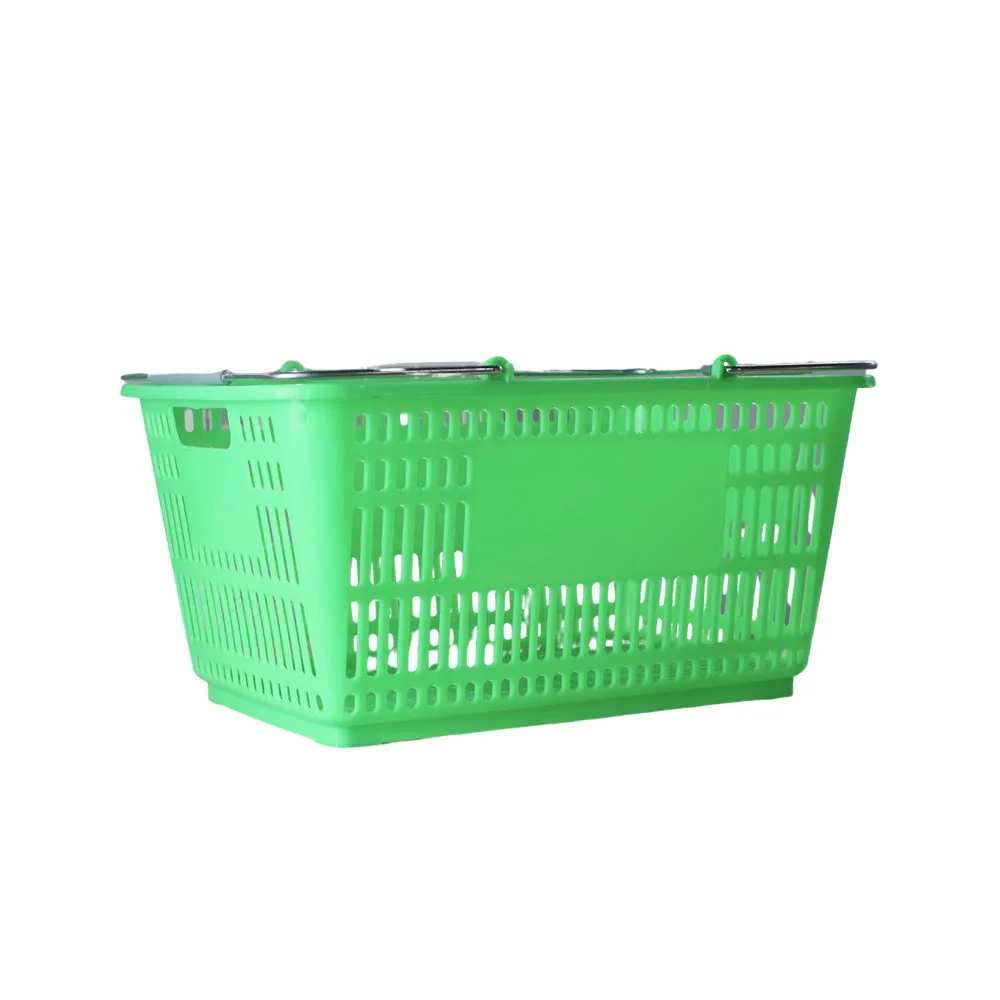 Green Basket with Metal Handle - Image 4