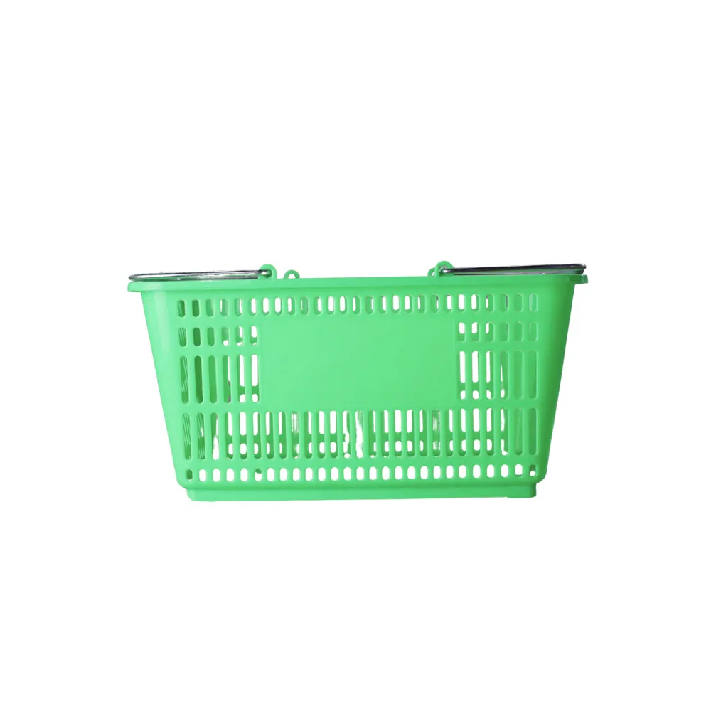 Green Basket with Metal Handle - Image 2
